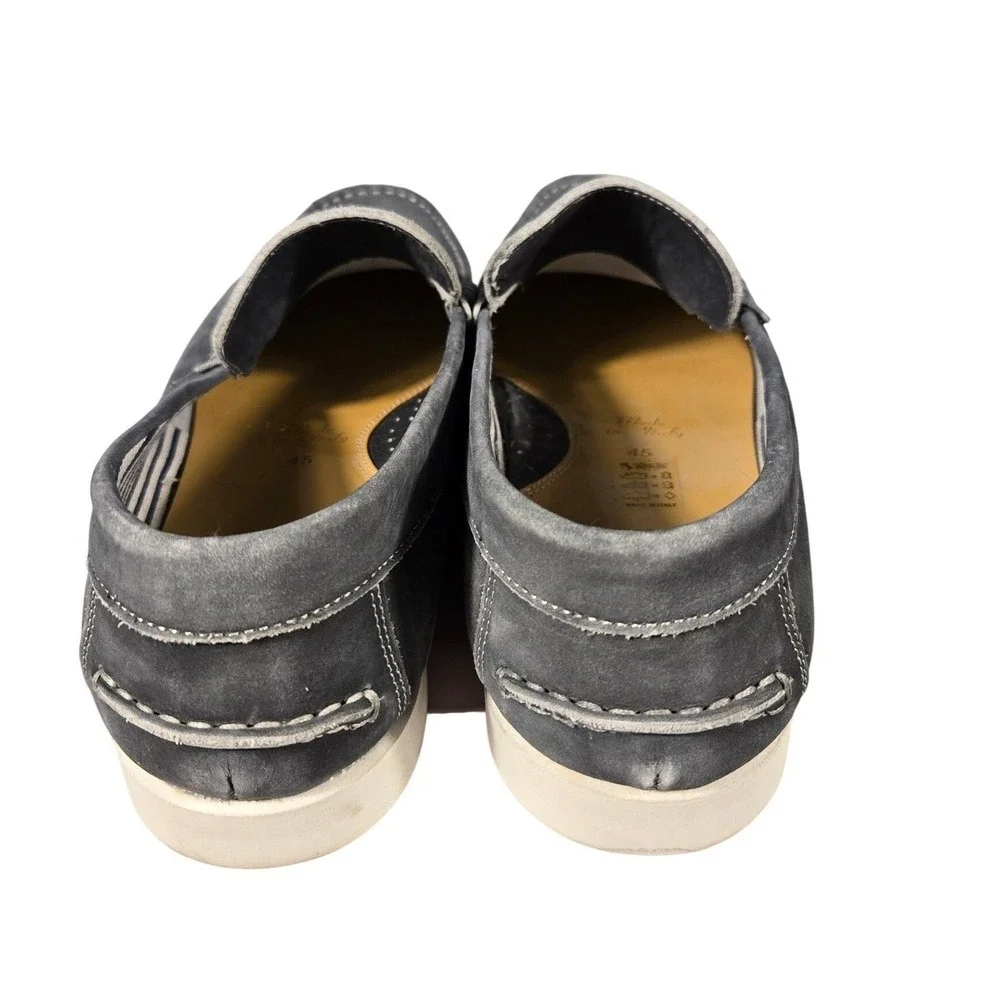 Packard‎ Mens Blue Leather Penny Loafers Made in Italy Size 45 Slip On Shoes